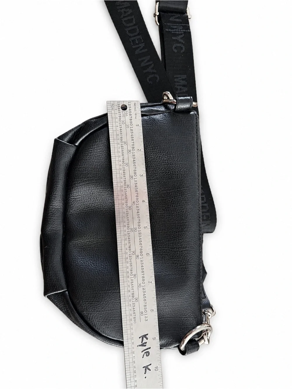 Steve Madden NY Black Embellished Crossbody Bag with 4 zippered compartments